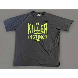 Under Armour UA Men's Loose Heat Gear Killer Instinct T-Shirt Logo Gray XL JBHS